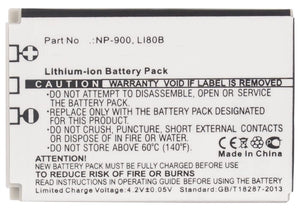 Batteries N Accessories BNA-WB-LI80B Digital Camera Battery - li-ion, 3.9V, 900 mAh, Ultra High Capacity Battery - Replacement for Olympus LI-80B Battery