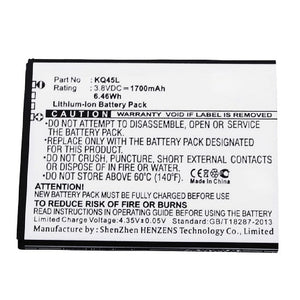 Batteries N Accessories BNA-WB-L12168 Cell Phone Battery - Li-ion, 3.8V, 1700mAh, Ultra High Capacity - Replacement for KAZAM KQ45L-BABBA003048 Battery