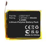 Batteries N Accessories BNA-WB-P17794 Smartwatch Battery - Li-Pol, 3.87V, 65mAh, Ultra High Capacity - Replacement for FitBit LSS271617 Battery