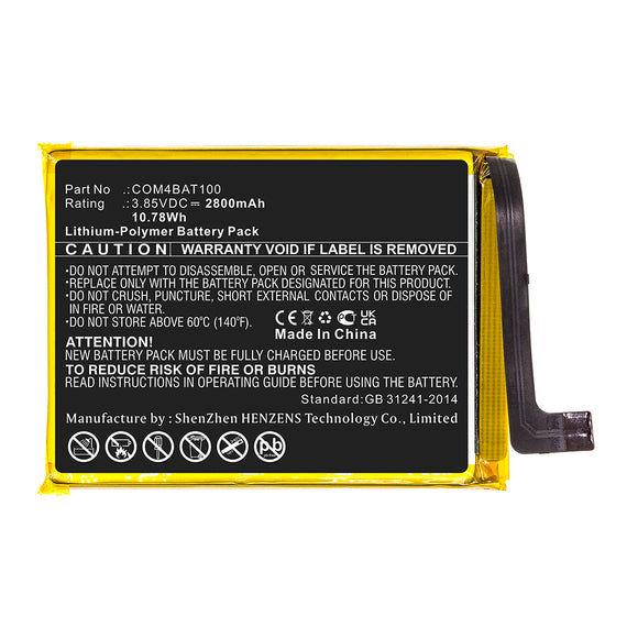 Batteries N Accessories BNA-WB-P15540 Cell Phone Battery - Li-Pol, 3.85V, 2800mAh, Ultra High Capacity - Replacement for Crosscall COM4BAT100 Battery