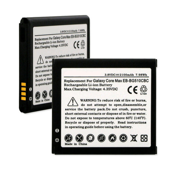 Batteries N Accessories BNA-WB-BLI-1432-2.1 Cell Phone Battery - Li-Ion, 3.8V, 2100 mAh, Ultra High Capacity Battery - Replacement for Samsung EB-BG510 Battery