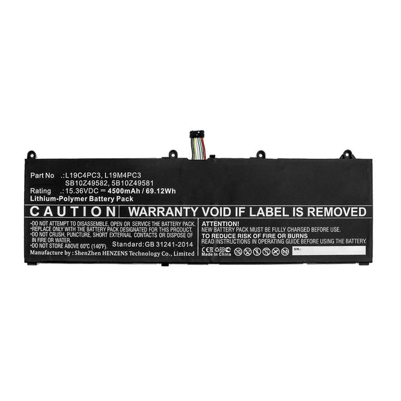 Batteries N Accessories BNA-WB-P12614 Laptop Battery - Li-Pol, 15.36V, 4500mAh, Ultra High Capacity - Replacement for Lenovo L19C4PC3 Battery