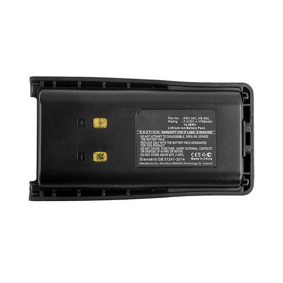 Batteries N Accessories BNA-WB-L12091 2-Way Radio Battery - Li-ion, 7.4V, 1700mAh, Ultra High Capacity - Replacement for Kirisun KB-56C Battery