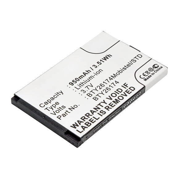 Batteries N Accessories BNA-WB-L14557 Cell Phone Battery - Li-ion, 3.7V, 950mAh, Ultra High Capacity - Replacement for Mobistel BTY26174 Battery