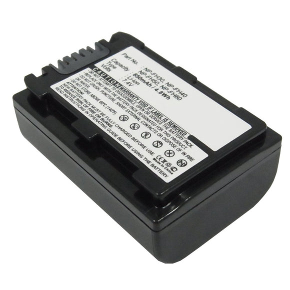 Batteries N Accessories BNA-WB-L9179 Digital Camera Battery - Li-ion, 7.4V, 650mAh, Ultra High Capacity - Replacement for Sony NP-FH30 Battery