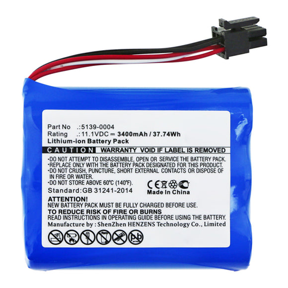 Batteries N Accessories BNA-WB-L15103 Medical Battery - Li-ion, 11.1V, 3400mAh, Ultra High Capacity - Replacement for Masimo 5139-0004 Battery