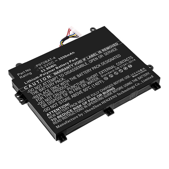Batteries N Accessories BNA-WB-P17235 Laptop Battery - Li-Pol, 15.2V, 3550mAh, Ultra High Capacity - Replacement for Clevo  P970BAT-4 Battery