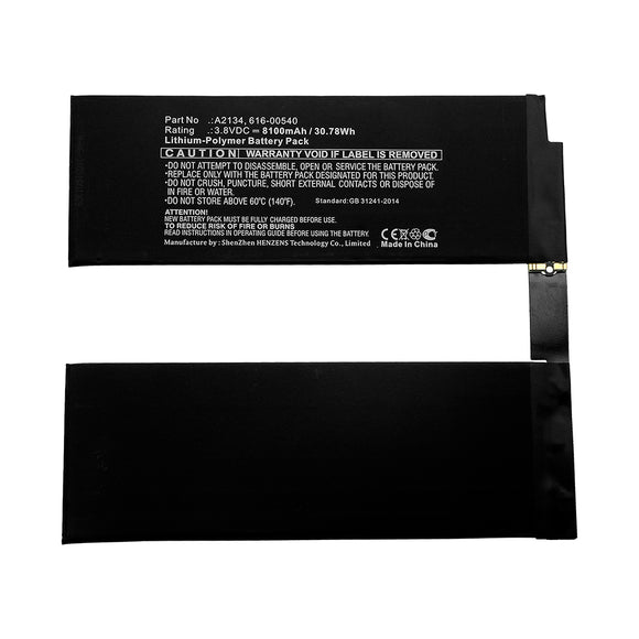 Batteries N Accessories BNA-WB-P12854 Tablet Battery - Li-Pol, 3.8V, 8100mAh, Ultra High Capacity - Replacement for Apple 616-00540 Battery
