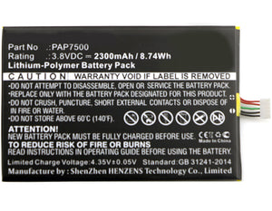 Batteries N Accessories BNA-WB-P3554 Cell Phone Battery - Li-Pol, 3.8V, 2300 mAh, Ultra High Capacity Battery - Replacement for Prestigio PAP7500 Battery