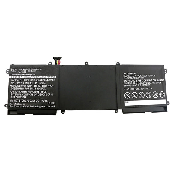 Batteries N Accessories BNA-WB-P10543 Laptop Battery - Li-Pol, 11.4V, 8200mAh, Ultra High Capacity - Replacement for Asus C32N1340 Battery