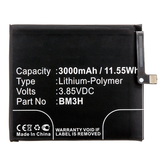 Batteries N Accessories BNA-WB-P14891 Cell Phone Battery - Li-Pol, 3.85V, 3000mAh, Ultra High Capacity - Replacement for Xiaomi BM3H Battery