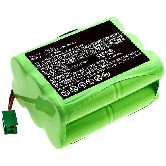 Batteries N Accessories BNA-WB-H11647 Medical Battery - Ni-MH, 14.4V, 3000mAh, Ultra High Capacity - Replacement for Hellige 110035 Battery