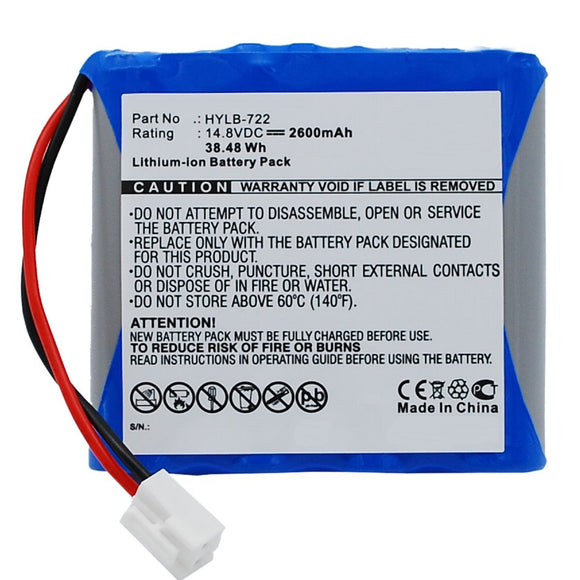 Batteries N Accessories BNA-WB-L9343 Medical Battery - Li-ion, 14.8V, 2600mAh, Ultra High Capacity - Replacement for Biocare HYLB-722 Battery