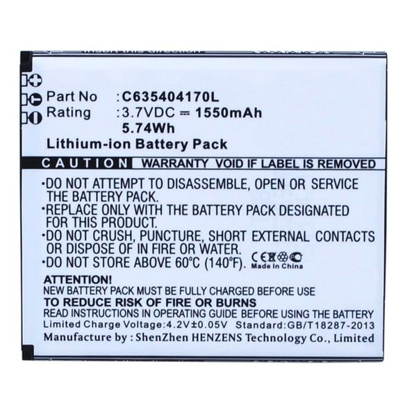 Batteries N Accessories BNA-WB-L3175 Cell Phone Battery - Li-Ion, 3.7V, 1550 mAh, Ultra High Capacity Battery - Replacement for Blu C635404170L Battery