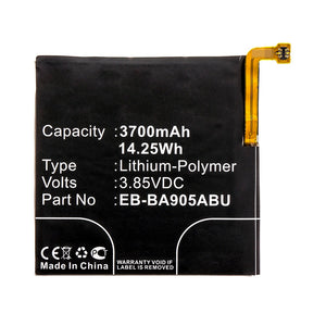 Batteries N Accessories BNA-WB-P13012 Cell Phone Battery - Li-Pol, 3.85V, 3700mAh, Ultra High Capacity - Replacement for Samsung EB-BA905ABE Battery