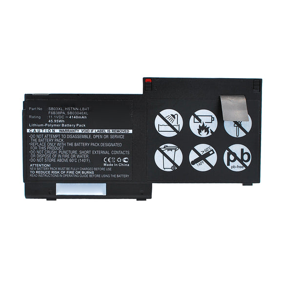 Batteries N Accessories BNA-WB-P11735 Laptop Battery - Li-Pol, 11.1V, 4140mAh, Ultra High Capacity - Replacement for HP SB03XL Battery