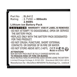 Batteries N Accessories BNA-WB-L11340 Cell Phone Battery - Li-ion, 3.7V, 800mAh, Ultra High Capacity - Replacement for Fly BL6412 Battery