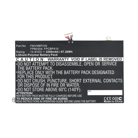 Batteries N Accessories BNA-WB-P11431 Laptop Battery - Li-Pol, 14.8V, 3200mAh, Ultra High Capacity - Replacement for Fujitsu FMVNBP230 Battery