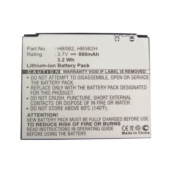 Batteries N Accessories BNA-WB-L12020 Cell Phone Battery - Li-ion, 3.7V, 880mAh, Ultra High Capacity - Replacement for Huawei HB5B2 Battery