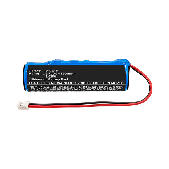 Batteries N Accessories BNA-WB-L12804 Speaker Battery - Li-ion, 3.7V, 2600mAh, Ultra High Capacity - Replacement for iHOME D17E19 Battery