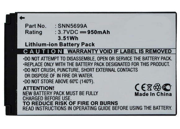 Batteries N Accessories BNA-WB-L3896 Cell Phone Battery - Li-ion, 3.7, 950mAh, Ultra High Capacity Battery - Replacement for Motorola SNN5699A Battery