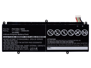 Batteries N Accessories BNA-WB-P4644 Laptops Battery - Li-Pol, 11.1V, 3500 mAh, Ultra High Capacity Battery - Replacement for Toshiba PA5190U-1BRS Battery