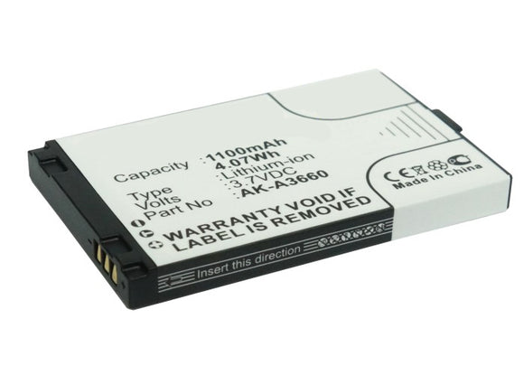 Batteries N Accessories BNA-WB-L11172 Cell Phone Battery - Li-ion, 3.7V, 1100mAh, Ultra High Capacity - Replacement for Emporia AK-A3660 Battery