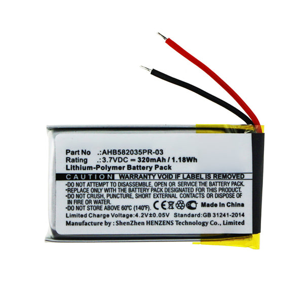 Batteries N Accessories BNA-WB-P12806 Speaker Battery - Li-Pol, 3.7V, 320mAh, Ultra High Capacity - Replacement for Jabra AHB582035PR-03 Battery