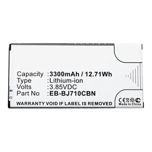 Batteries N Accessories BNA-WB-L13125 Cell Phone Battery - Li-ion, 3.85V, 3300mAh, Ultra High Capacity - Replacement for Samsung EB-BJ710CBA Battery