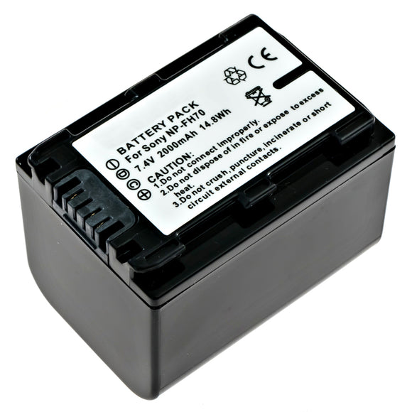 Batteries N Accessories BNA-WB-NPFP70 Camcorder Battery - li-ion, 7.4V, 1700 mAh, Ultra High Capacity Battery - Replacement for Sony NP-FP70 Battery