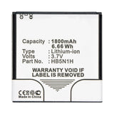 Batteries N Accessories BNA-WB-L11997 Cell Phone Battery - Li-ion, 3.7V, 1800mAh, Ultra High Capacity - Replacement for Huawei HB5N1 Battery