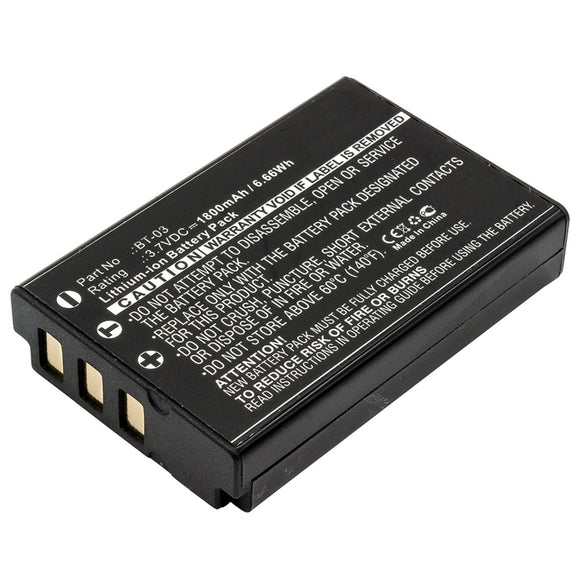 Batteries N Accessories BNA-WB-L9221 Digital Camera Battery - Li-ion, 3.7V, 1800mAh, Ultra High Capacity - Replacement for Zoom BT-03 Battery