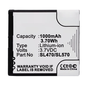 Batteries N Accessories BNA-WB-L15510 Cell Phone Battery - Li-ion, 3.7V, 1000mAh, Ultra High Capacity - Replacement for Bea-fon SL470/SL570 Battery