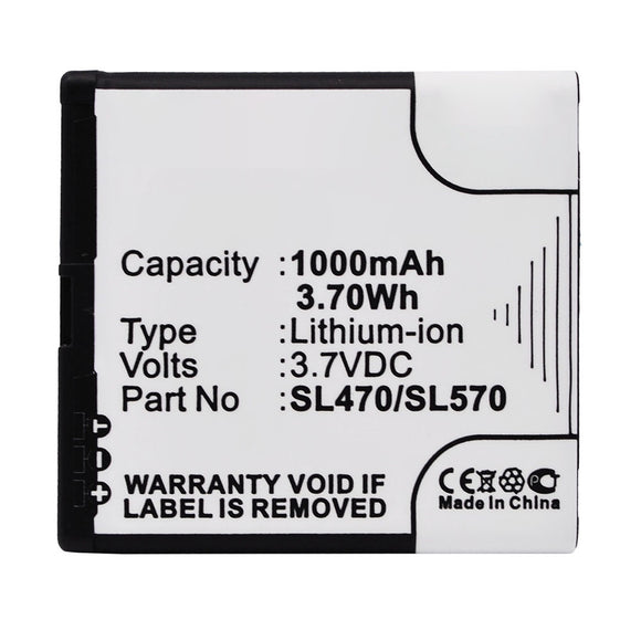 Batteries N Accessories BNA-WB-L15510 Cell Phone Battery - Li-ion, 3.7V, 1000mAh, Ultra High Capacity - Replacement for Bea-fon SL470/SL570 Battery