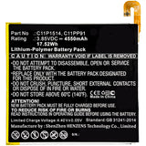 Batteries N Accessories BNA-WB-P8650 Tablets Battery - Li-Pol, 3.85V, 4550mAh, Ultra High Capacity Battery - Replacement for Asus 0B200-01970000, C11P1514, C11PP91, M619 Battery