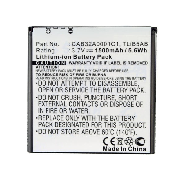 Batteries N Accessories BNA-WB-L16771 Cell Phone Battery - Li-ion, 3.7V, 1500mAh, Ultra High Capacity - Replacement for Alcatel CAB32A0001C1 Battery