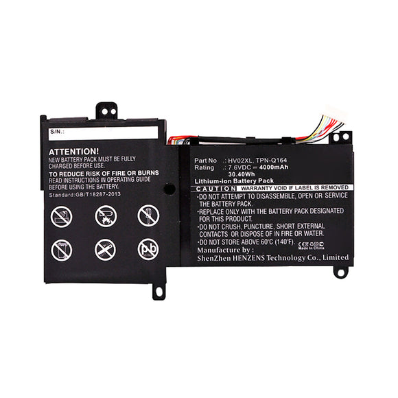 Batteries N Accessories BNA-WB-L11813 Laptop Battery - Li-ion, 7.6V, 4000mAh, Ultra High Capacity - Replacement for HP HV02XL Battery