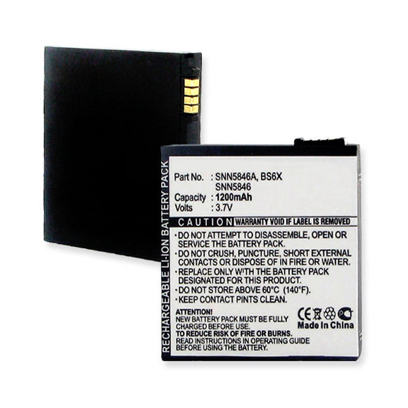 Batteries N Accessories BNA-WB-BLI-1190-1.2 Cell Phone Battery - Li-Ion, 3.7V, 1200 mAh, Ultra High Capacity Battery - Replacement for Motorola BS6X Battery