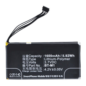 Batteries N Accessories BNA-WB-P3439 Cell Phone Battery - Li-Pol, 3.7V, 1600 mAh, Ultra High Capacity Battery - Replacement for MeiZu BT-M1 Battery