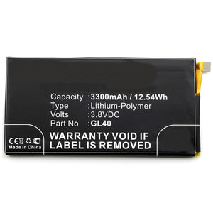 Batteries N Accessories BNA-WB-P3462 Cell Phone Battery - Li-Pol, 3.8V, 3300 mAh, Ultra High Capacity Battery - Replacement for Motorola GL40 Battery