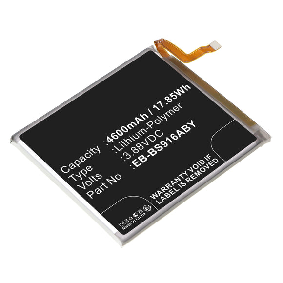 Batteries N Accessories BNA-WB-P17901 Cell Phone Battery - Li-Pol, 3.88V, 4600mAh, Ultra High Capacity - Replacement for Samsung EB-BS916ABY Battery