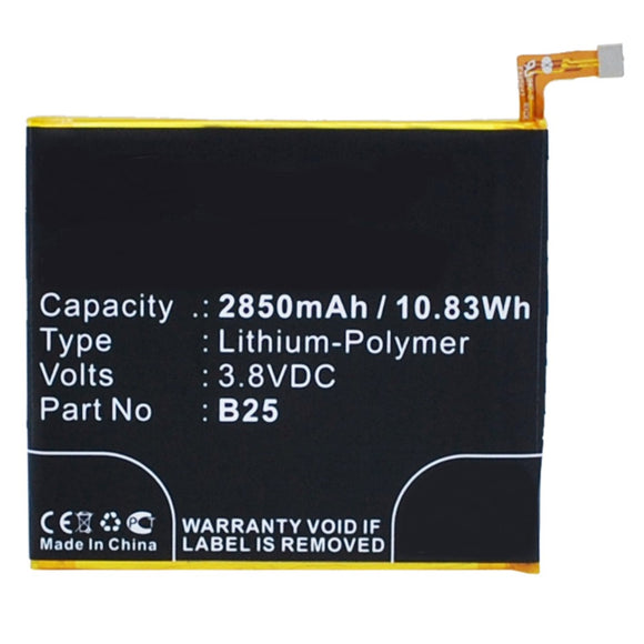 Batteries N Accessories BNA-WB-P10021 Cell Phone Battery - Li-Pol, 3.8V, 2850mAh, Ultra High Capacity - Replacement for BQ B25 Battery