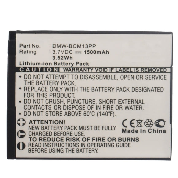 Batteries N Accessories BNA-WB-DMWBCM13E Digital Camera Battery - li-ion, 3.7V, 1500 mAh, Ultra High Capacity Battery - Replacement for Panasonic DMW-BCM13E Battery