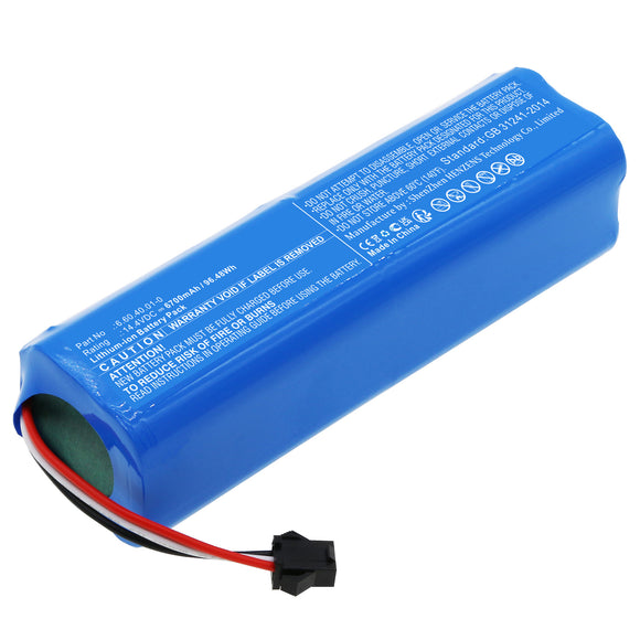 Batteries N Accessories BNA-WB-L17996 Vacuum Cleaner Battery - Li-ion, 14.4V, 6700mAh, Ultra High Capacity - Replacement for Blaupunkt 6.60.40.01-0 Battery