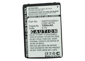 Batteries N Accessories BNA-WB-L3425 Cell Phone Battery - Li-Ion, 3.7V, 1200 mAh, Ultra High Capacity Battery - Replacement for LG LGIP-401N Battery
