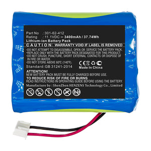 Batteries N Accessories BNA-WB-L15001 Equipment Battery - Li-ion, 11.1V, 3400mAh, Ultra High Capacity - Replacement for Peaktech 301-62-412 Battery