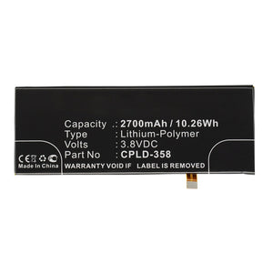 Batteries N Accessories BNA-WB-P10077 Cell Phone Battery - Li-Pol, 3.8V, 2700mAh, Ultra High Capacity - Replacement for Coolpad CPLD-358 Battery