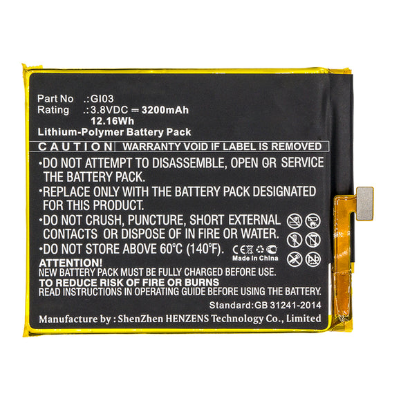 Batteries N Accessories BNA-WB-P11512 Cell Phone Battery - Li-Pol, 3.8V, 3200mAh, Ultra High Capacity - Replacement for Gigaset GI03 Battery