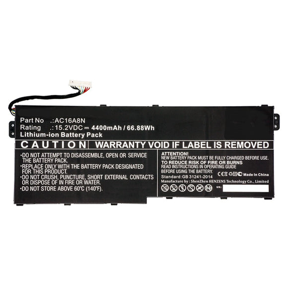 Batteries N Accessories BNA-WB-L10355 Laptop Battery - Li-ion, 15.2V, 4400mAh, Ultra High Capacity - Replacement for Acer AC16A8N Battery