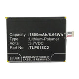 Batteries N Accessories BNA-WB-P14447 Cell Phone Battery - Li-Pol, 3.7V, 1800mAh, Ultra High Capacity - Replacement for Alcatel TLP018C2 Battery